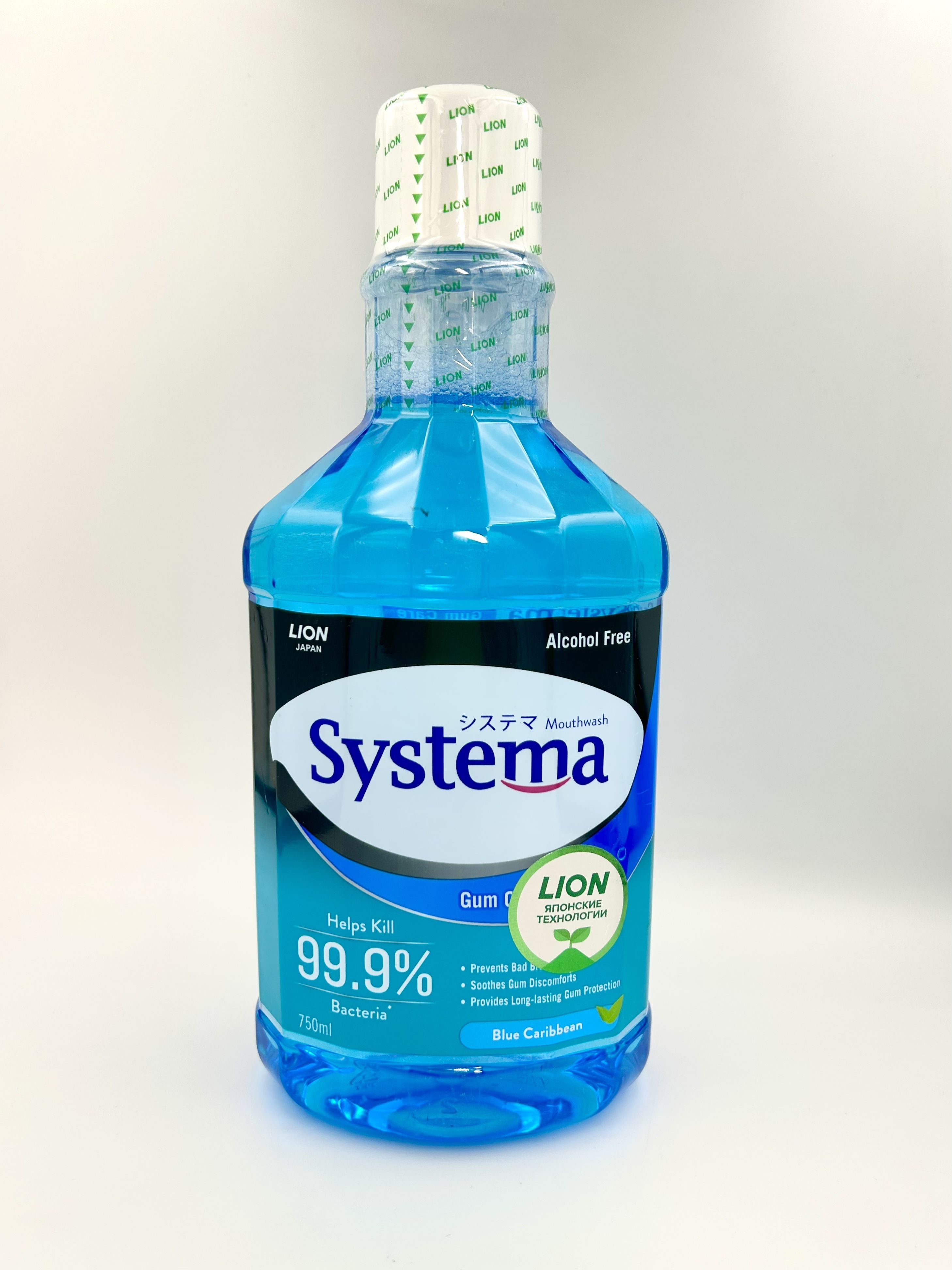 Lion Thai Systema Advanced Gum Care System Mouthwash Blue Caribben Ополаскиватель для полости рта Голубые карибы 750 мл