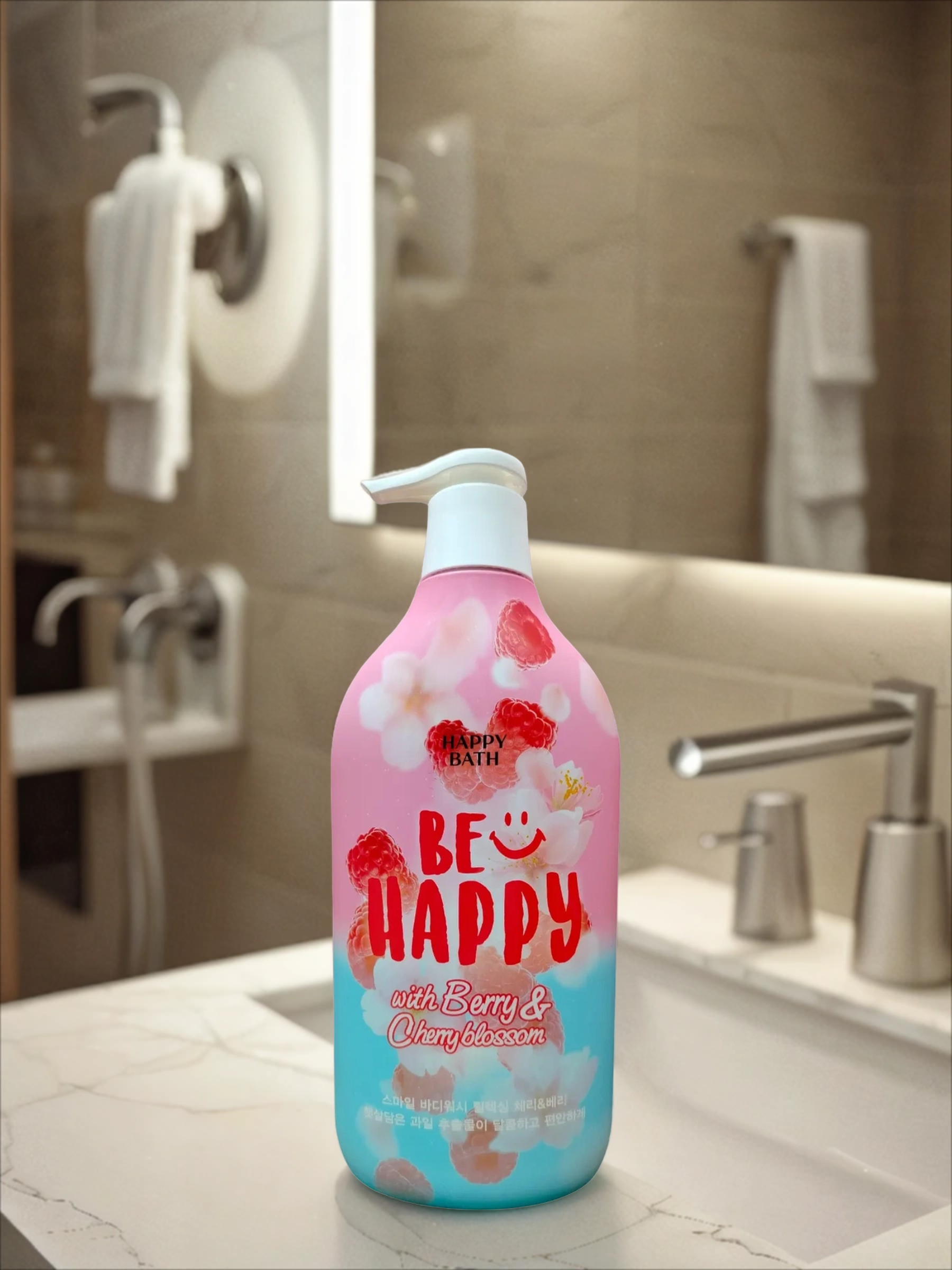 Happy Bath Be Happy Berry & Cherry Blossom Гель для душа расслабляющий Ягоды и Цветущая вишня 900 гр