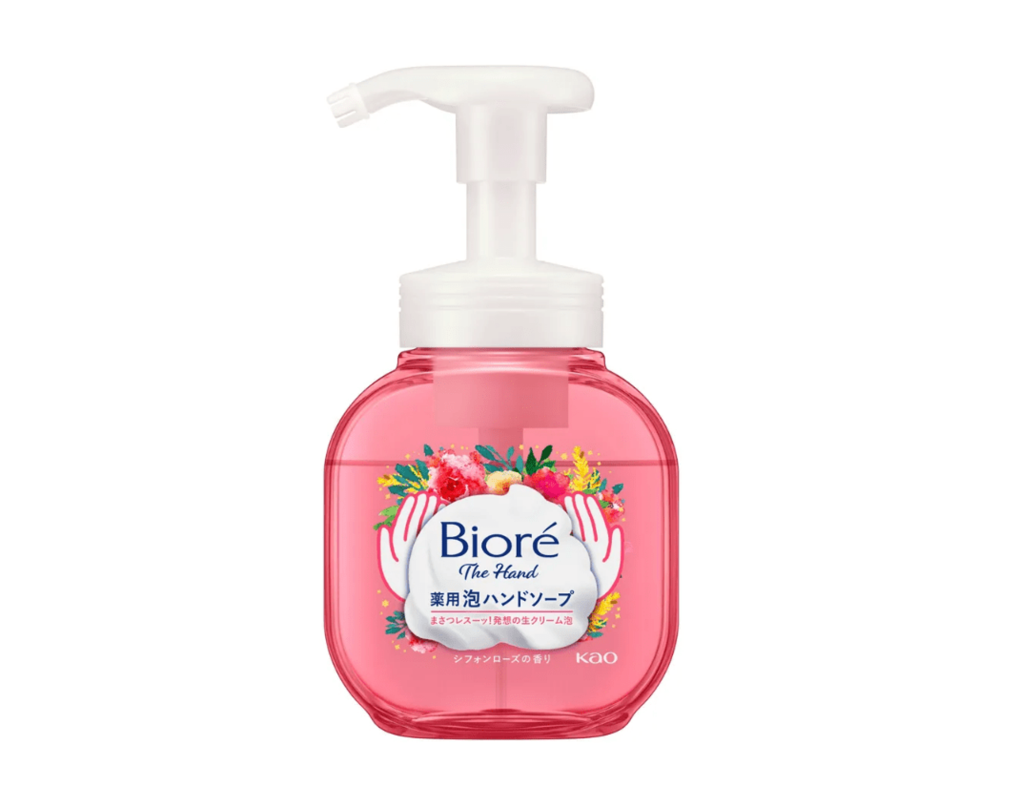Kao Biore The Hand Foam Chiffon Rose Мыло-пенка для рук антибактериальная с ароматом Розы 250 мл