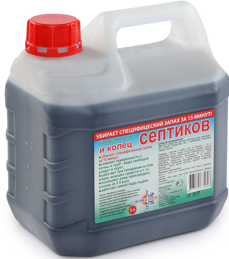 Летом и Зимой Средство очиститель для септиков и колец 3 л
