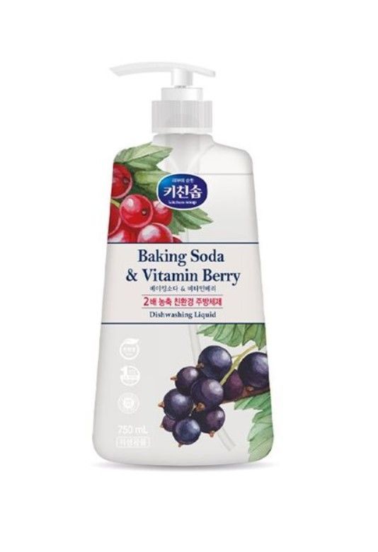 Mukunghwa Kitchen Soap Baking Soda & Vitamin Berry Средство для мытья посуды, детских бутылочек, овощей и фруктов Пищевая сода и ягоды 750 мл с помпой-дозатором
