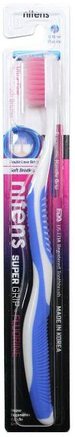 Dental Care Nitens Super Grip Fluorine Зубная щетка с фтором и сверхтонкой двойной щетиной средней и мягкой жесткости