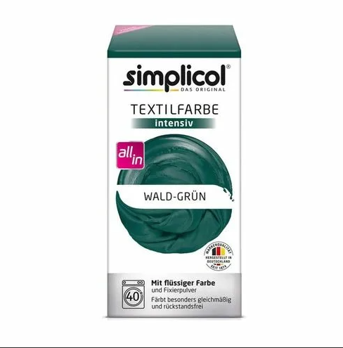 Simplicol Intensiv Краска текстильная для одежды и тканей Темно-зеленого цвета 150 мл + 400 гр