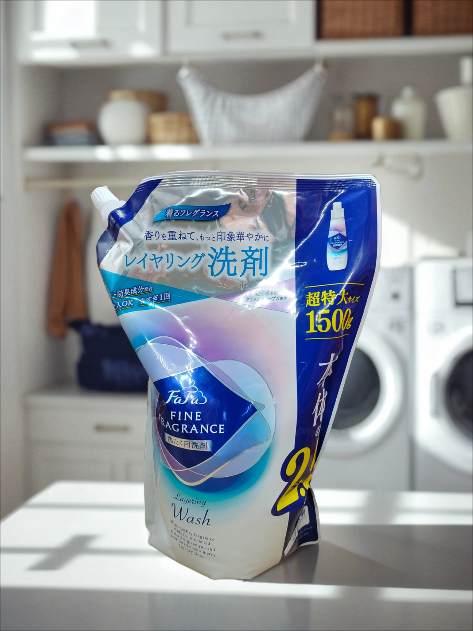 Nissan FaFa Fine Fragrance Layering Wash Жидкое средство для стирки антибактериальное с ароматом мыла, цитрусов и цветов 1500 гр в мягкой упаковке