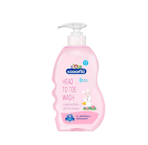 Lion Kodomo Head To Toe Wash Шампунь-гель детский от макушки до пяток без слез с 0 месяцев с алое вера и камелией 400 мл с дозатором