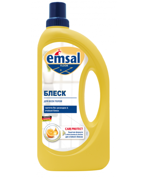 Emsal Floor care Brilliant Shine Эмзаль Блеск Средство для мойки и придания идеального блеска с ухаживающим составом и апельсиновым воском для всех полов 1 л
