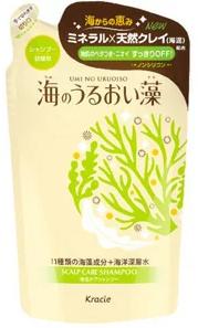 Kracie Umi No Uruoiso Шампунь для ухода за кожей головы с экстрактами морских водорослей 420 мл запасной блок