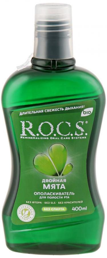 ROCS Ополаскиватель для полости рта без спирта и фтора Двойная мята 400 мл
