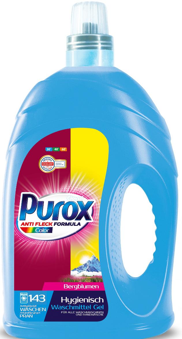 Clovin Purox Anti Flex Color Bergblumen Гель для стирки цветных тканей Горные цветы 4,3 л на 143 стирки