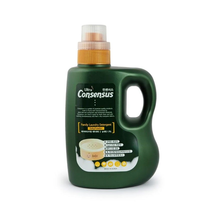 Consensus Liquid Laundry Detergent Суперконцентрированное жидкое средство для стирки, аромат детской присыпки, 1,75 л